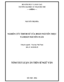 Tóm tắt Luận án Tiến sĩ Ngữ văn: Nghiên cứu thơ đi sứ của Đoàn Nguyễn Thục và Đoàn Nguyễn Tuấn