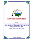 Sáng kiến kinh nghiệm THPT: Giáo viên chủ nhiệm với cách thức tổ chức hoạt động trải nghiệm, rèn luyện kỹ năng sống cho học sinh THPT