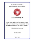 Luận văn Thạc sĩ Kinh doanh thương mại: Hoạt động quản lý rủi ro tín dụng tại Ngân hàng TMCP Đầu tư và Phát triển Việt Nam - Chi nhánh Cẩm Phả