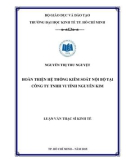 Luận văn Thạc sĩ Kinh tế: Hoàn thiện hệ thống kiểm soát nội bộ tại Công ty TNHH Vi Tính Nguyên Kim