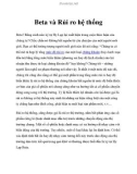 Beta và Rủi ro hệ thống