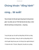 Chứng khoán “đồng hành” cùng... lãi suất!