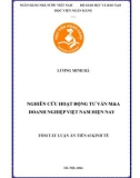 Tóm tắt Luận án Tiến sĩ Kinh tế: Nghiên cứu hoạt động tư vấn M&A doanh nghiệp Việt Nam hiện nay