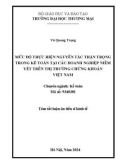 Tóm tắt Luận án Tiến sĩ Kinh tế: Mức độ thực hiện nguyên tắc thận trọng trong kế toán tại các doanh nghiệp niêm yết trên thị trường chứng khoán Việt Nam