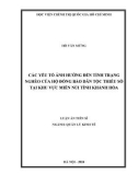 Luận án Tiến sĩ Quản lý kinh tế: Các yếu tố ảnh hưởng đến tình trạng nghèo của hộ đồng bào dân tộc thiểu số tại khu vực miền núi tỉnh Khánh Hòa