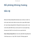 Đề phòng khủng hoảng tiền tệ