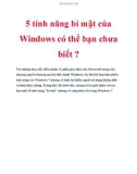 5 tính năng bí mật của Windows có thể bạn chưa biết