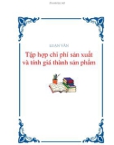 LUẬN VĂN:Tập hợp chi phí sản xuất và tính giá thành sản phẩm.