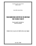 Tóm tắt luận án Tiến sĩ Luật học: Trách nhiệm hình sự đối với các tội xâm phạm trật tự quản lý kinh tế