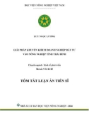 Tóm tắt Luận án Tiến sĩ Kinh tế phát triển: Giải pháp khuyến khích doanh nghiệp đầu tư vào nông nghiệp tỉnh Thái Bình