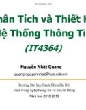 Bài giảng Phân tích và thiết kế hệ thống thông tin - Nguyễn Nhật Quang (ĐH Bách khoa Hà Nội)