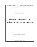 Luận án tiến sĩ kinh tế: Năng  lực tài chính của các Ngân hàng thương mại Việt Nam