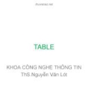 TÌM HIỂU VỀ TABLE