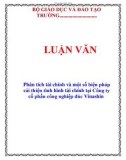 LUẬN VĂN:  Phân tích tài chính và một số biện pháp cải thiện tình hình tài chính tại Công ty cổ phần công nghiệp đúc Vinashin