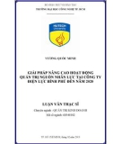 Luận văn Thạc sĩ Quản trị kinh doanh: Giải pháp nâng cao hoạt động quản trị nguồn nhân lực tại Công ty Điện lực Bình Phú đến năm 2020