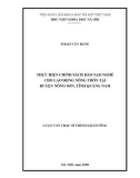 Luận văn Thạc sĩ Chính sách công: Thực thi chính sách đào tạo nghề cho lao động nông thôn tại huyện Nông Sơn, tỉnh Quảng Nam