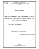 Luận văn Thạc sĩ Quản lý giáo dục: Thực trạng quản lý đào tạo kỹ năng làm việc đáp ứng yêu cầu của doanh nghiệp trong Khu Công nghệ cao TP.HCM