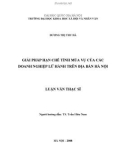 Luận văn Thạc sĩ: Giải pháp hạn chế tính thời vụ của các doanh nghiệp lữ hành trên địa bàn Hà Nội