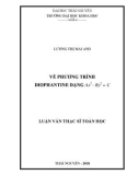 Luận văn Thạc sĩ Toán học: Về phương trình Diophantine dạng Ax2-By2=C