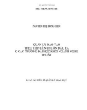 Luận án Tiến sĩ Quản lý giáo dục: Quản lý đào tạo theo tiếp cận chuẩn đầu ra ở các trường đại học khối ngành Nghệ thuật