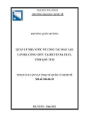 Tóm tắt Luận văn Thạc sĩ Quản lý kinh tế: Quản lý nhà nước về công tác đào tạo cán bộ, công chức tại huyện Sa Thầy, tỉnh Kon Tum