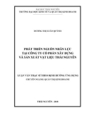 Luận văn Thạc sĩ Quản trị kinh doanh: Phát triển nguồn nhân lực tại công ty cổ phần Xây dựng và sản xuất vật liệu Thái Nguyên