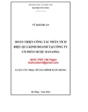 Luận văn Thạc sĩ Tài chính ngân hàng: Hoàn thiện công tác phân tích hiệu quả kinh doanh tại Công ty cổ phần Dược Danapha