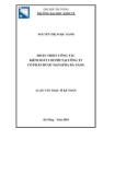 Luận văn Thạc sĩ Kế toán: Hoàn thiện công tác kiểm soát chi phí tại Công ty cổ phần Dược Danapha Đà Nẵng