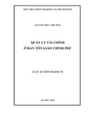 Luận án Tiến sĩ: Quản lý tài chính ở Ban tôn giáo Chính phủ