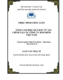 Luận văn Thạc sĩ Kinh tế: Nâng cao hiệu quả đầu tư tài chính tại các Công ty bảo hiểm Việt Nam