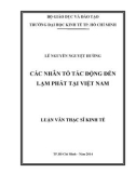 Luận văn Thạc sĩ Kinh tế: Các nhân tố tác động đến lạm phát tại Việt Nam