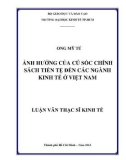 Luận văn Thạc sĩ Kinh tế: Ảnh hưởng của cú sốc chính sách tiền tệ đến các ngành kinh tế ở Việt Nam