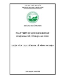 Luận văn Thạc sĩ Kinh tế nông nghiệp: Phát triển du lịch cộng đồng ở huyện Ba Chẽ, tỉnh Quảng Ninh