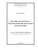 Luận văn Thạc sĩ Kinh tế chính trị: Phát triển nguồn nhân lực cho công nghiệp hóa, hiện đại hóa tỉnh Quảng Bình