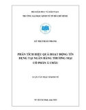 Luận văn Thạc sĩ Kinh tế: Phân tích hiệu quả hoạt động tín dụng tại Ngân hàng thương mại cổ phần Á Châu