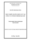 Tóm tắt luận văn Thạc sĩ Quản trị kinh doanh: Phát triển nguồn nhân lực tại công ty CP Prime Đại Lộc