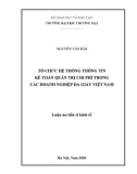 Luận án Tiến sĩ Kinh tế: Tổ chức hệ thống thông tin kế toán quản trị chi phí trong các doanh nghiệp da giầy Việt Nam