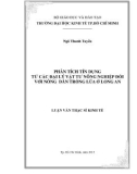 Luận văn Thạc sĩ Kinh tế: Phân tích tín dụng từ các đại lý vật tư nông nghiệp đối với nông dân trồng lúa ở Long An