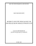 Luận án tiến sĩ Kinh tế: Hỗ trợ của Nhà nước nhằm tạo việc làm cho nông dân bị thu hồi đất ở tỉnh Hưng Yên