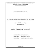 Luận án Tiến sĩ Kinh tế Nông nghiệp: Tự chủ tài chính Vườn quốc gia tại Việt Nam