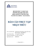 Báo cáo thực tập nhận thức: Ngân hàng Nông nghiệp và Phát triển Nông thôn Việt Nam – Chi nhánh 11