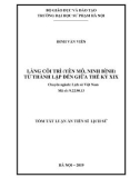 Tóm tắt Luận văn tiến sĩ Lịch sử: Làng Côi Trì (Yên Mô, Ninh Bình) từ thành lập đến giữa thế kỷ XIX