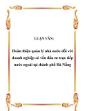 LUẬN VĂN:  Hoàn thiện quản lý nhà nước đối với doanh nghiệp có vốn đầu tư trực tiếp nước ngoài tại thành phố Đà Nẵng