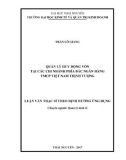 Luận văn Thạc sĩ Quản lý kinh tế: Quản lý huy động vốn tại các Chi nhánh phía Bắc Ngân hàng Thương mại cổ phần Việt Nam Thịnh Vượng