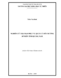 Luận văn Thạc sĩ Khoa học: Nghiên cứu địa mạo phục vụ quản lý môi trường bờ biển tỉnh Quảng Nam