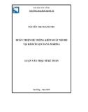 Luận văn Thạc sĩ Kế toán: Hoàn thiện hệ thống kiểm soát nội bộ tại Khách sạn Dana Marina