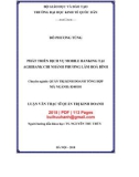 Luận văn Thạc sĩ Quản trị kinh doanh: Phát triển dịch vụ mobile banking tại Agribank chi nhánh Phương Lâm Hòa Bình
