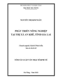 Tóm tắt luận văn thạc sĩ: Phát triển nông nghiệp tại thị xã An Khê, tỉnh Gia Lai