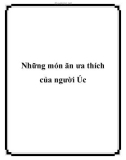 Những món ăn ưa thích của người Úc