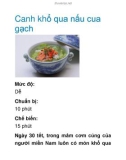 Canh khổ qua nấu cua gạch